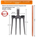 Soil Tilling Fork Farming Tool Four-Tooth Five-Digging Spade for Potato And Sweet Potato Garden Hand Tool Heavy Du Steel