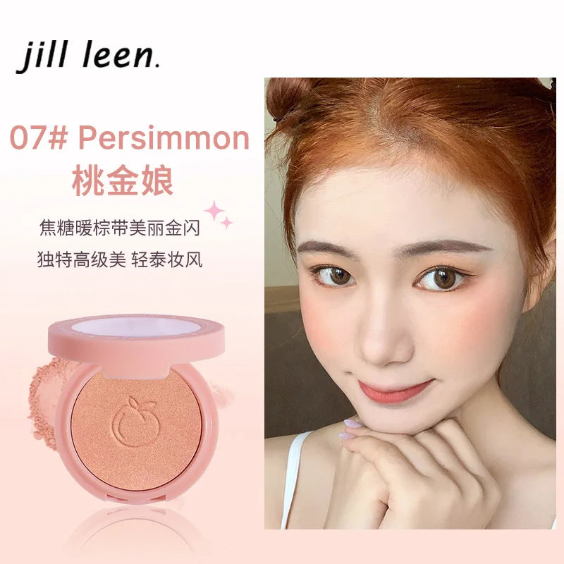 JILL LEEN Monochrome Colorful Soft Mist Blush Disc Highlight Grooming Peach Gills Purple Matte Brightening Expansion Color
