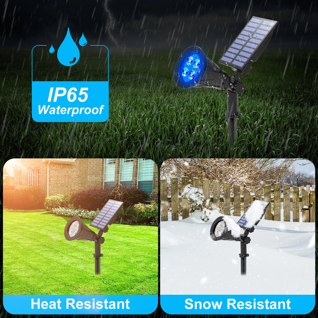 Solar LED Light Outdoor IP65 Waterproof Blue Light Solar Power Light Lawn Light For Garden Decor Solar Wall Light Outdoor