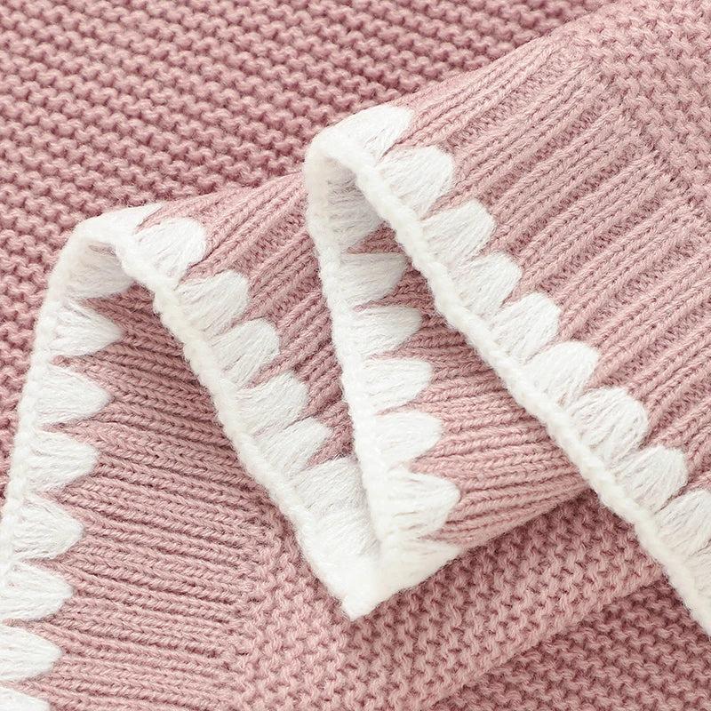 Baby Blankets Knitted Newborn Boy Girl Bedding Quilt 90*70CM Plaid Infant Stroller Swaddle Envelop Wrap Fashion Solid Super Soft
