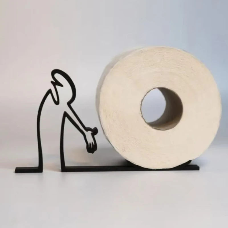 Creative Human - Shaped Label Holder Artistic Desktop Bathroom Minimalist and Practical Roll Paper Holder 3D Printing Decoration