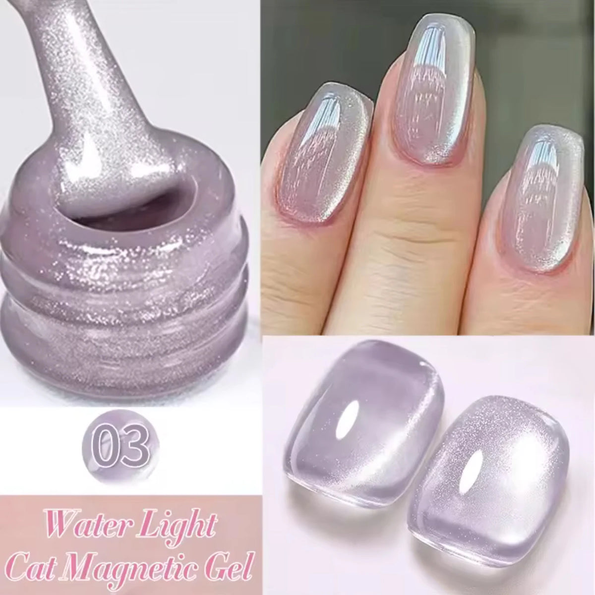 1-12pcs WS Summer Nails White Pink Blue Black Glass Bead Magnetic Gel Nail Polish Semi Permanent UV Soak Off Nail Art Decoration