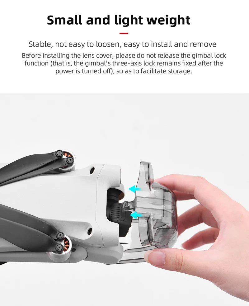 BRDRC Lens Cap for DJI Mini 3 Pro Drone Protective Gimbal Lock Cover Camera Guard Anti-Scratch Protector Props fixer Accessory
