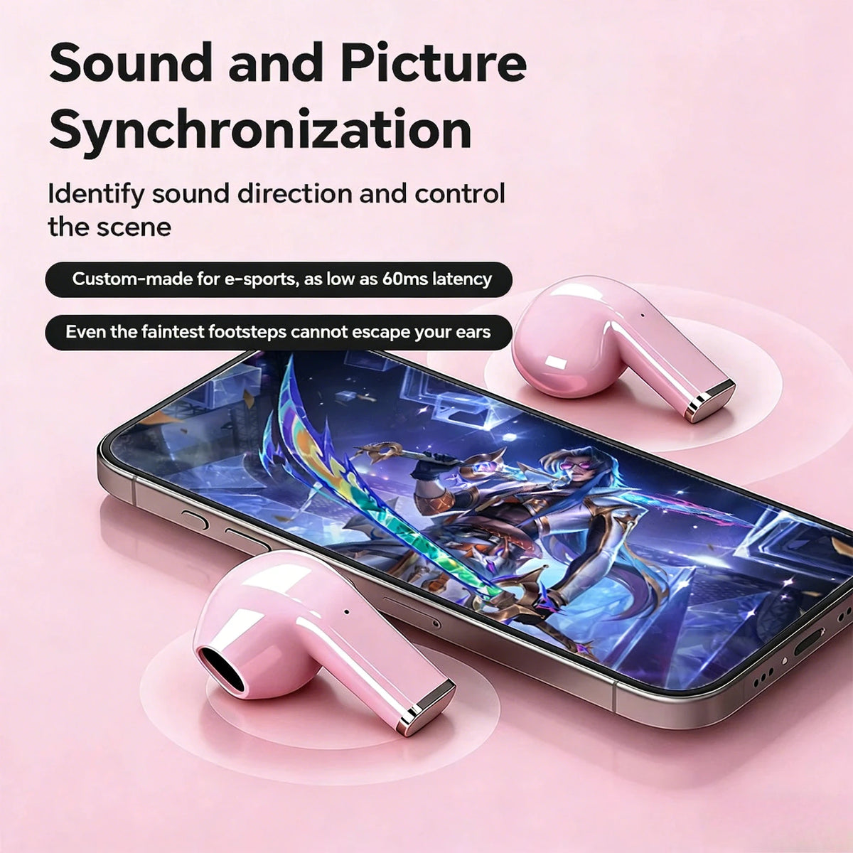 Mini Earphones Wireless Bluetooth Earbuds Long-Lasting TWS with Noise Cancellation Headphones Extended Battery Life for Sports