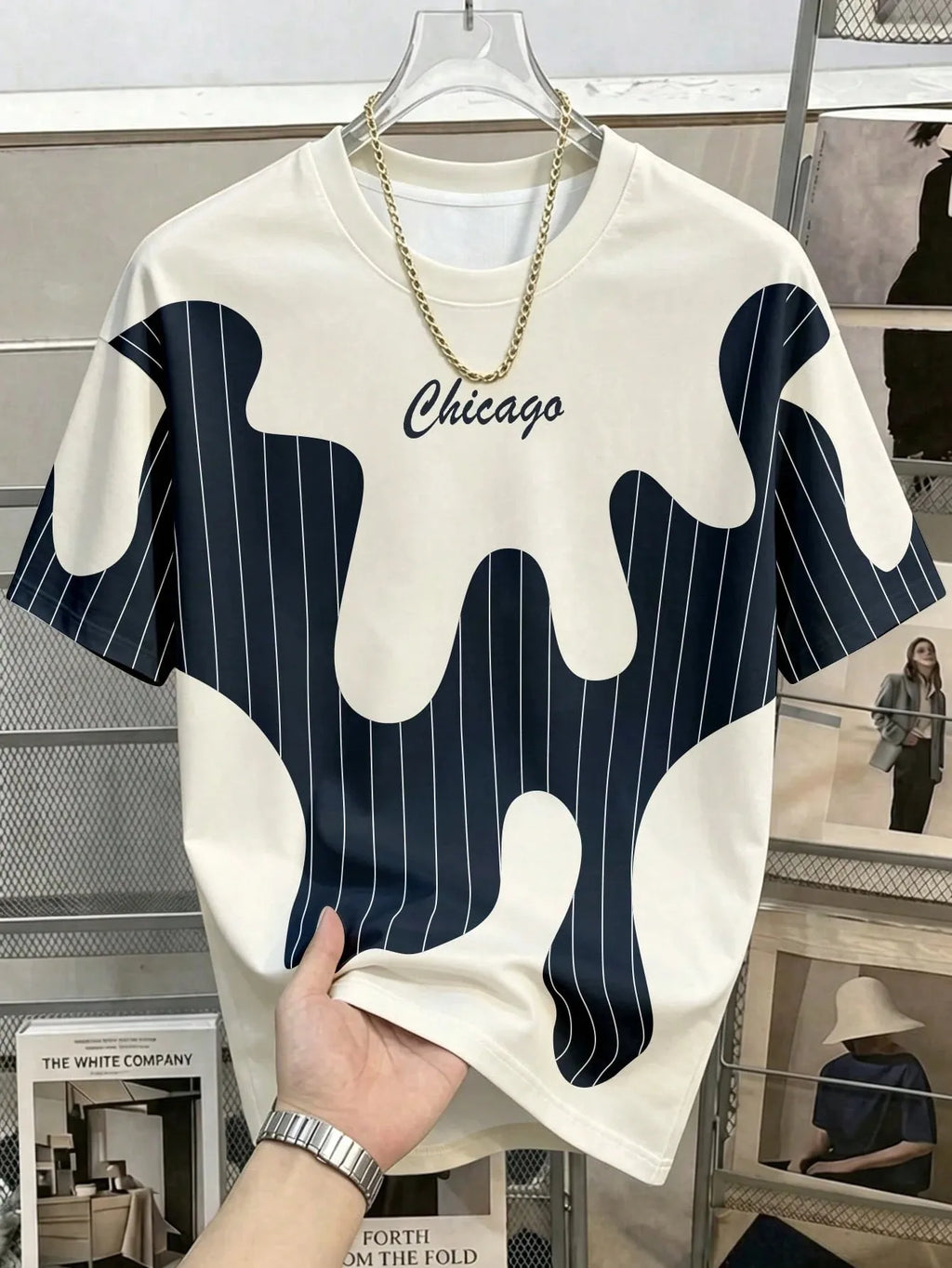 Summer Men's Round-neck T-shirt with 3D Print Colorful Design Breathable Lightweight Casual Fashionable Streetwear Clothing