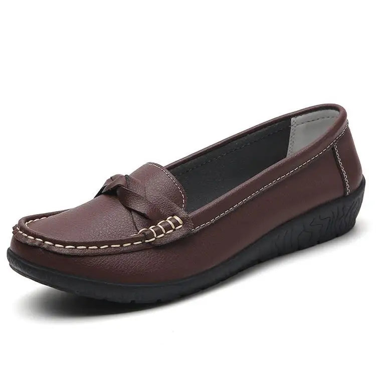 Genuine Leather Fashion Women Flats Outdoor Ballet Flats Moccasins Women's Shoes Retro Women Shoe Oxford Plus Size Zapatos Mujer