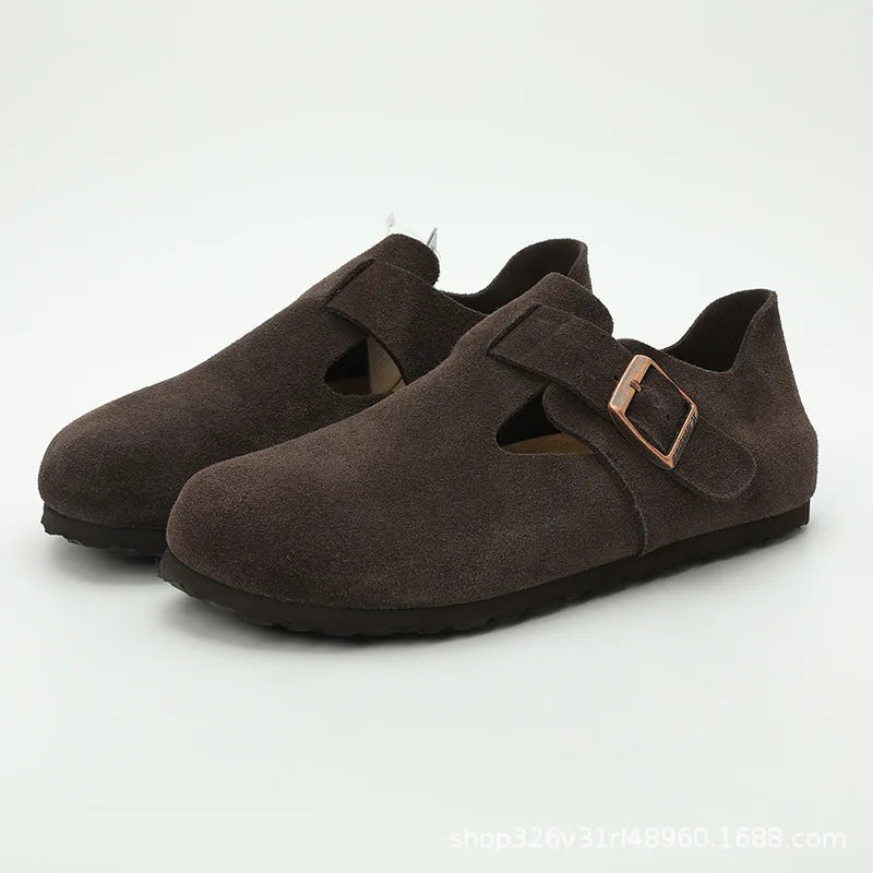 High-quality Vintage Fashion Suede Leather Sandals, Unisex, Spring and Autumn Trendy Premium Slippers