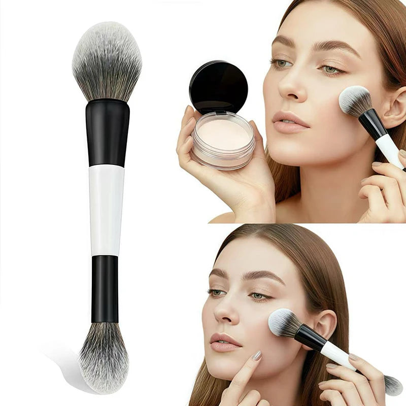 ✔Dual-Ended Foundation Face Brush Double-ended Powder Blush Contour And Eyeshadow Concealer Makeup Brushes
