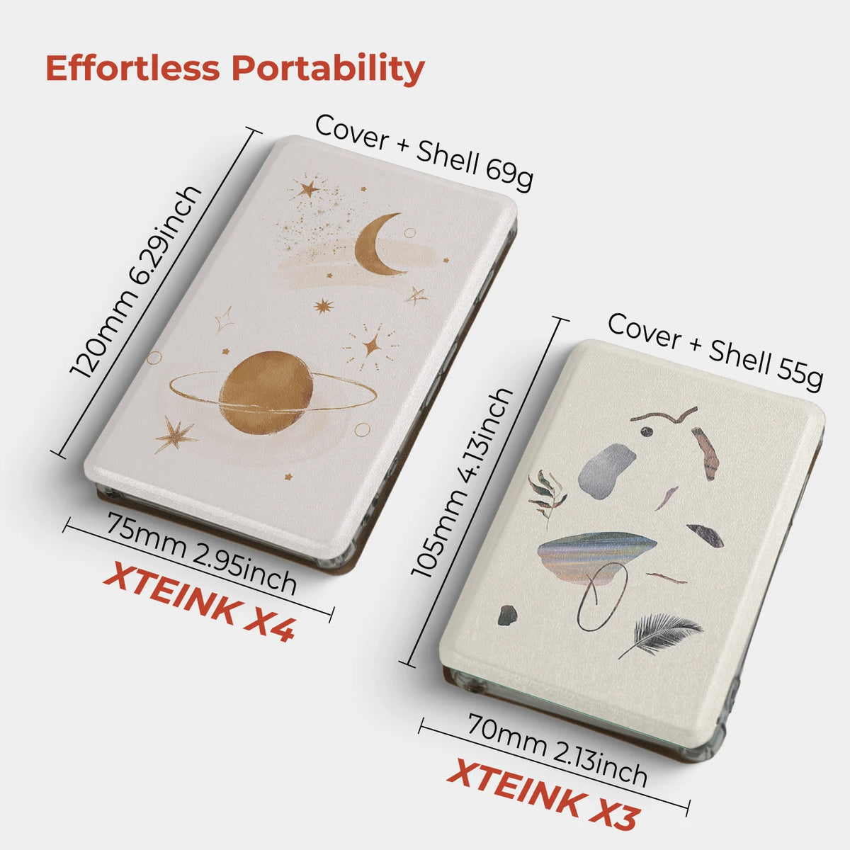 Twosheep Abstract Art Magnetic Detachable Case suit for XTEINK X3, XTEINK X4 Detachable Cover Clear TPU Back Shell Slim Guard