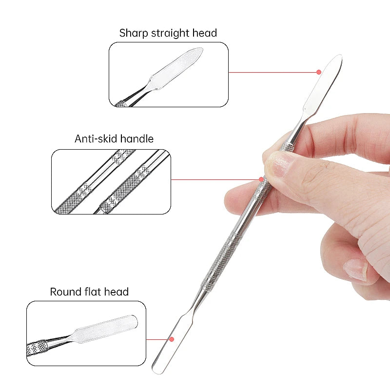 Makeup Mixing Palette Stainless Steel Foundation Lipstick Eye Shadow Mixer Palette with Spatula Rod Color Stick Beauty Tools Set