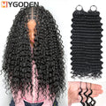 Deep Wave Pre-Separated Miracle Knots Crochet Hair For Braiding Curly Boho Braids Feather Crochet 100% Human Hair Extensions