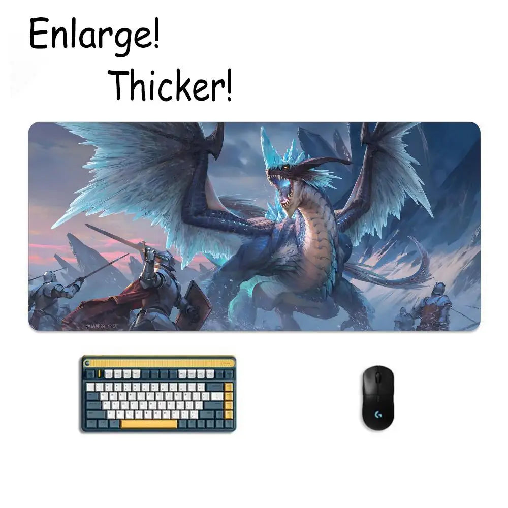 D&D D-Dungeon & Dragons Mouse Pad Tapetes de Mesa Teclado, Borracha Kawai, Tapete de Mesa Antiderrapante, XXL90x40cm