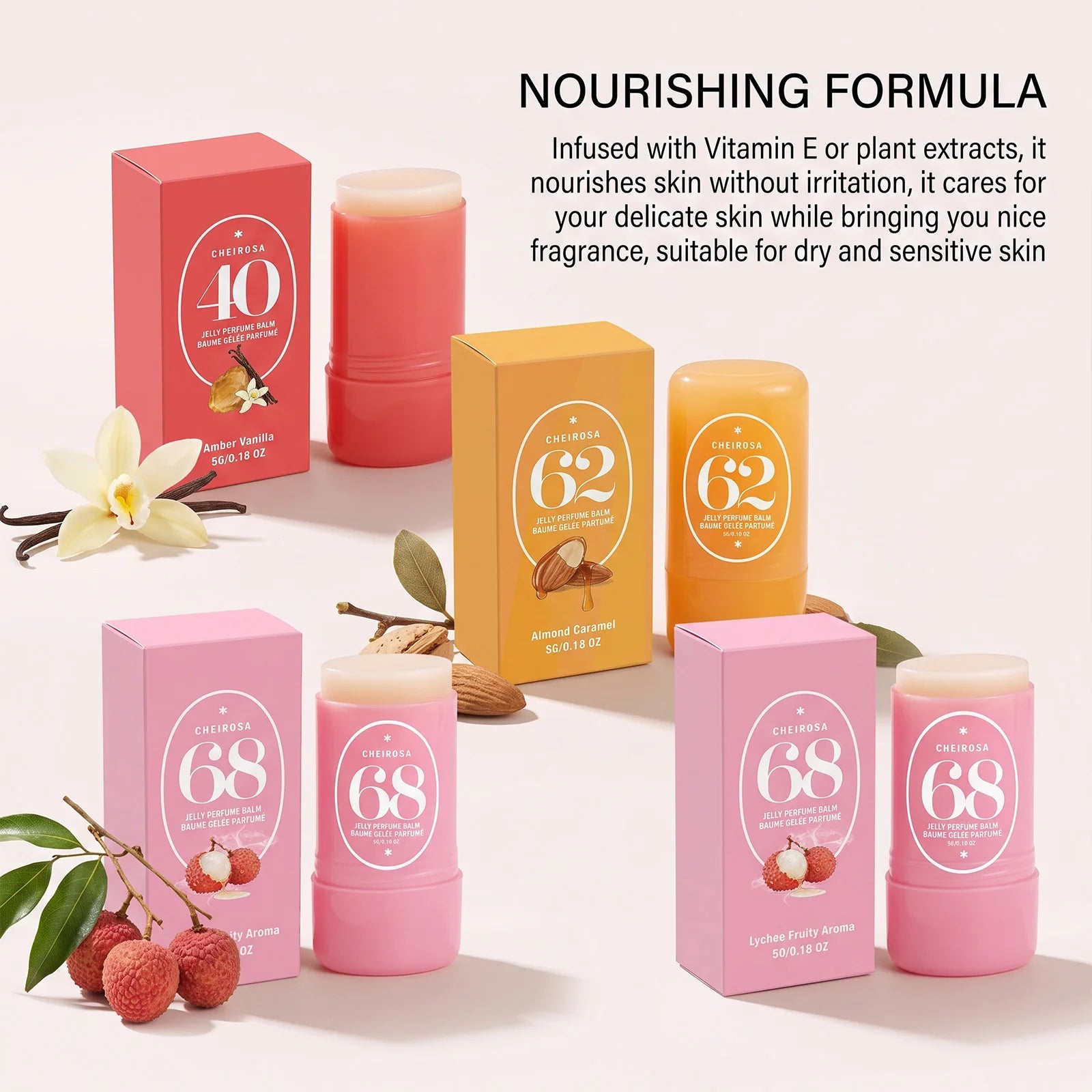 3 Jelly Solid Perfume Balm Set Natural Deodorant Scent Long Lasting Portable Travel Daily Commute Date Women Men Unisex