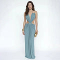 Sexy Hallow Out Long Party Dress Women Slim Sleeveless Backless Chic Pleated V-neck Ring Dresses Female 2026 Summer Lady Robe