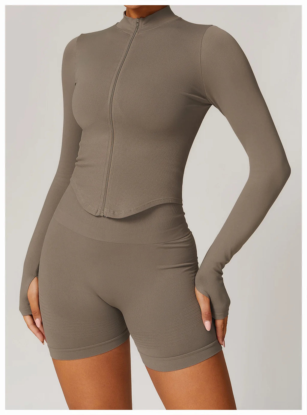 Zipper Yoga Shirts For Women Long Sleeve Seamless Fitness Running Gym Jacket Workout Dry Fit Breathable High Elastic Sports Top