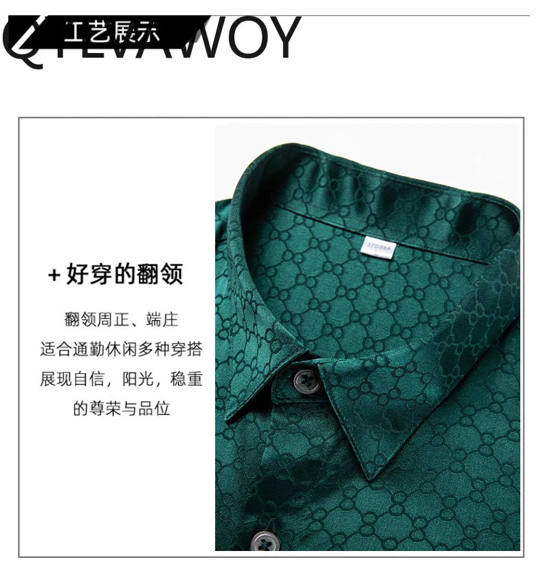 QYLVAWOY New Men's Shirts Summer Tops 92% Real Mulberry Silk Shirts Lapel Short Sleeve Stylish Clothes for Man Business Casual