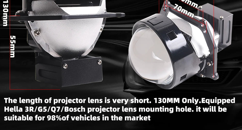 SANVI 3.0 Bi LED Lenses for Headlights Ice Lense Auto LED Projector Headlight Hella G5 3R Projector 110W Car Light Retrofit