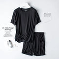 2026 Summer New Pajama Set Women's Modal Short Sleeve Shorts Two Piece Set Ladies Solid Loose Large T-shirt Homewear Women Shirt