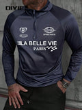 DIYIE Men's Long-Sleeve Cycling Jersey Men's Fashionable Casual Fitness Long-Sleeve T-Shirt Fall/Winter Cycling Apparel