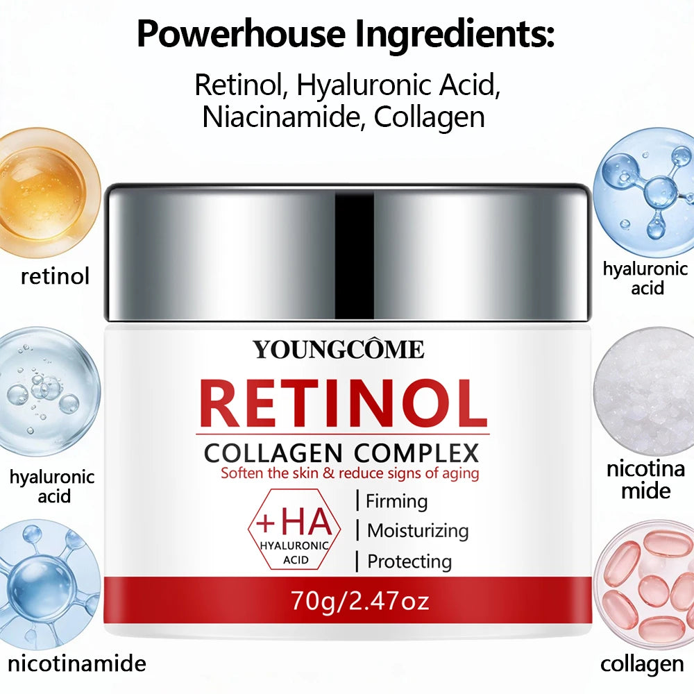 Retinol Collagen Facial Care Moisturizing Cream Deep Hydration Suitable for dry Aging Face Cream Moisturizing Skin Repair