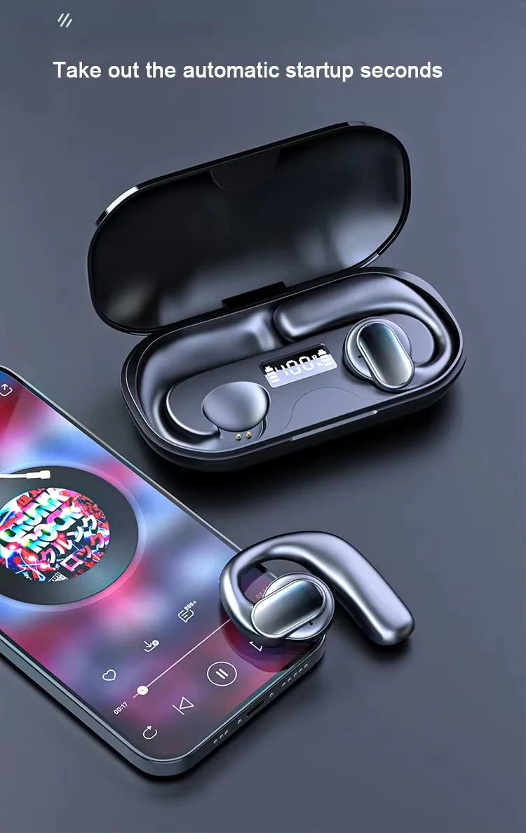 Bluetooth Wireless Earphones, Bone Conduction Noise Cancelling Waterproof Headphones, with Mic HD Call Headset,Bluetooth 5.3