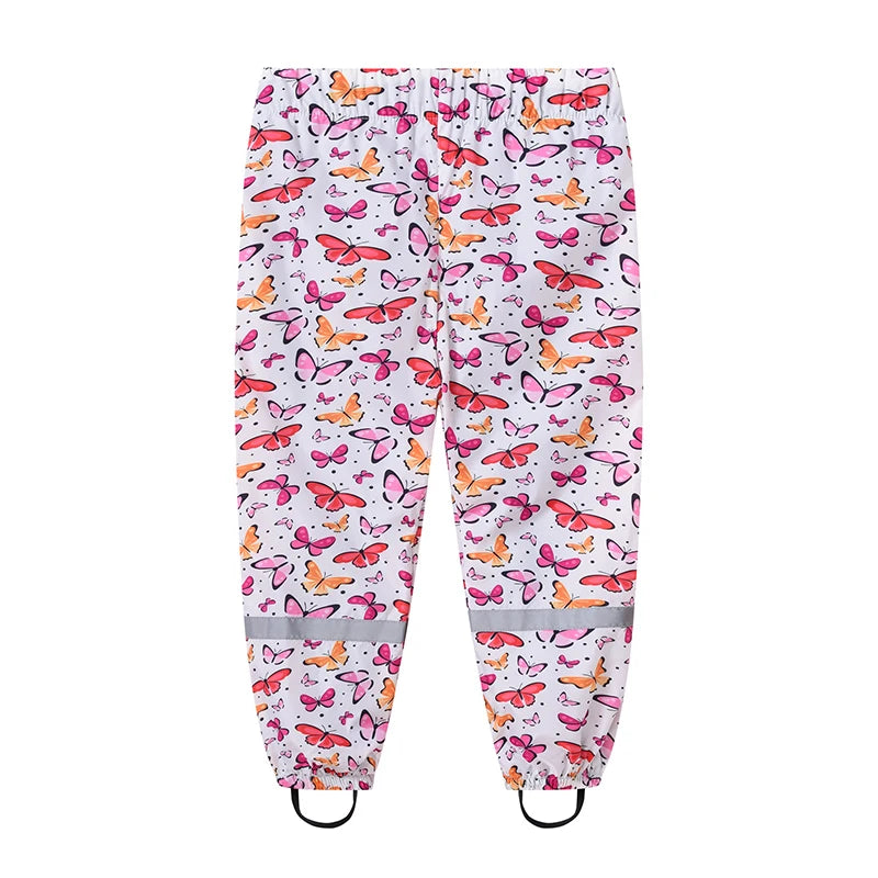 2 3 4 5 6 7 8 Years Girls Waterproof Pants Cute Cartoon Spring And Autumn Kids Pants New Fashion Boys Outdoor Children Clothing