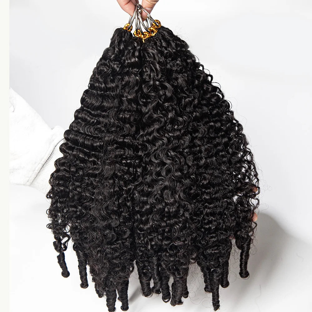 Miracle Knots Feather Crochet Human Hair Extension Burmese Curly With Coily End Invisible Miracle Knots Hair Bulk  Boho Braide