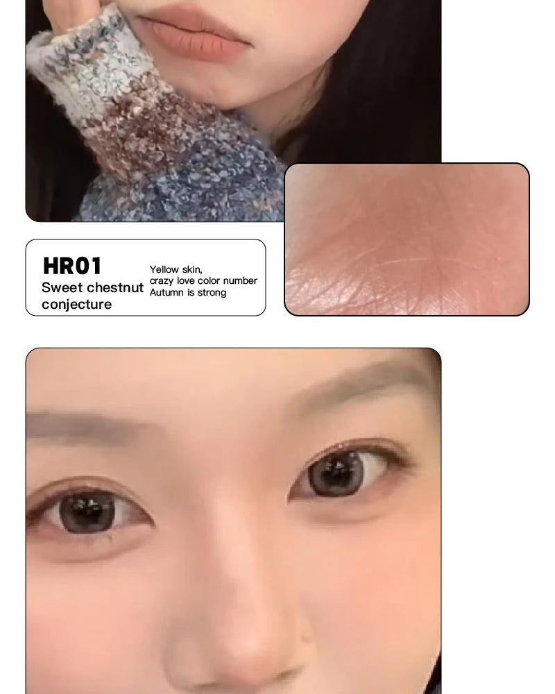 Purple Blush Cream Cheek Rouge Rose Brown Mud Palette Long-Lasting Waterproof Monochrome Brighten Face Moisturizing Blush Makeup