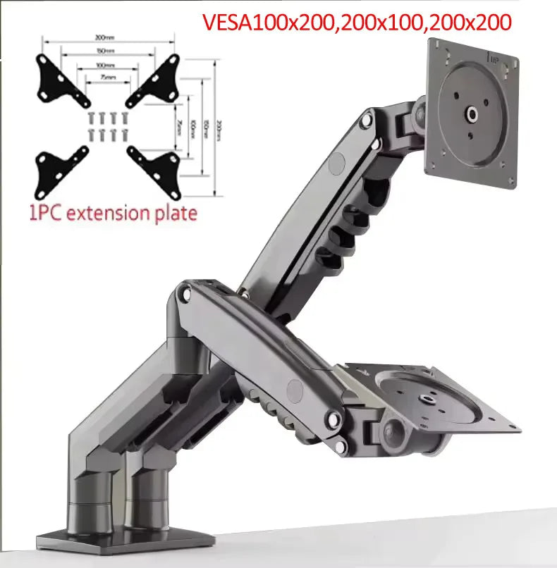 NEW F160 Gas Spring 10'-27' Dual Monitor Holder Arm Desktop 360 Rotate Computer Holder 2-9KG Monitor Bracket with 2 USB3.0