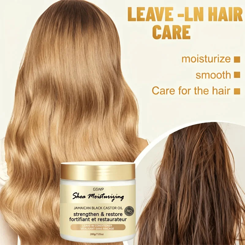 GSWP Shea Butter Moisturizing Leave-In Conditioner,strengthen hair, reduce dryness split ends, and provide deep hydration.200g
