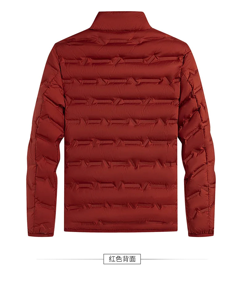 2025 Graphene Self-heating Down Jacket Men Solid Windproof Pleated Down Jackets Stand Collar Classical Warm Winter Jackets Male