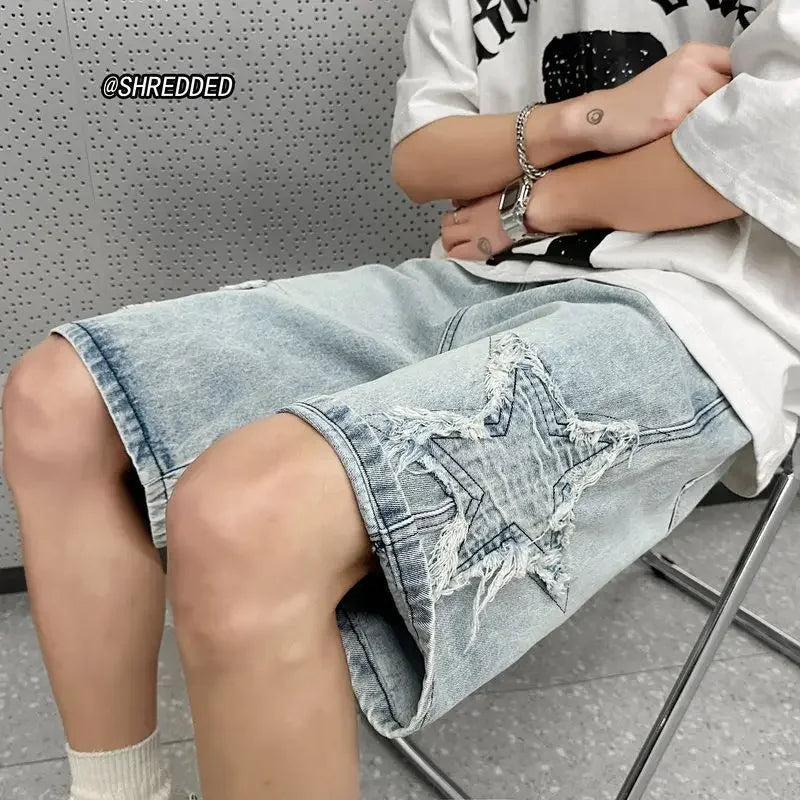 Denim Shorts Men's Summer Thin Wash Retro Yellow Mud Pants American High Street Casual Five-point Pants