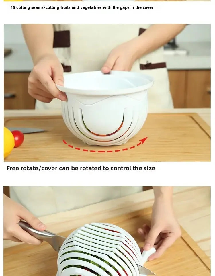 Vegetable Salad Cutter Cutting Bowl Slices Fruit, Kitchen Tools, Accessories Gadgets Kitchen Items Kitchen Gadgets Vegetable