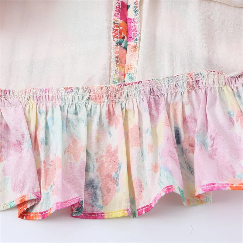 Women's Dress 2026 Summer Personalized Trendy Fashion Floral Print Pleated Charming Hot Sexy Focus Strap Backless Mini Dress