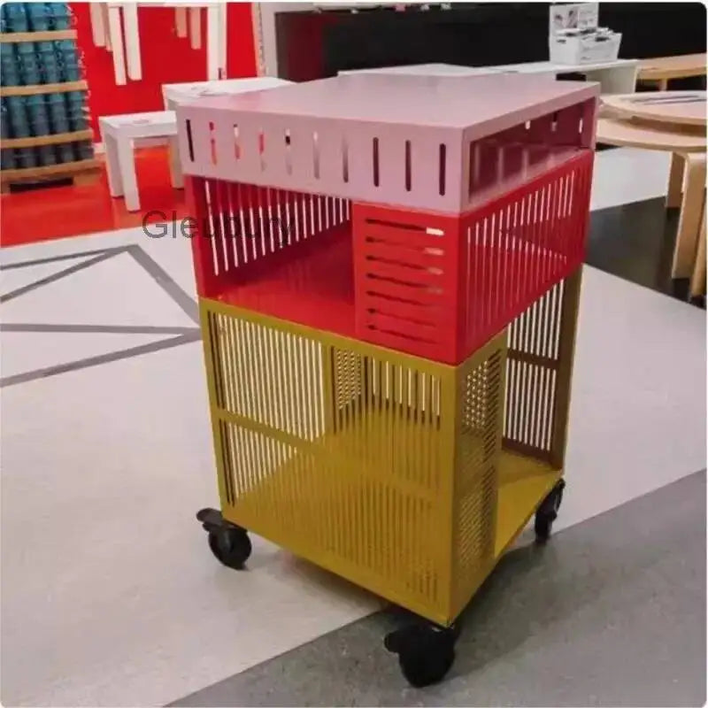 Multifunctional Metal Storage Cabinet with Wheels, Suitable for Bedroom, Living Room, Office, Modern Design Storage Cabinet
