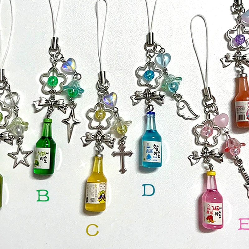 Y2K Soju Phone Charm Handmade Unique Gift for Girls 1 Piece