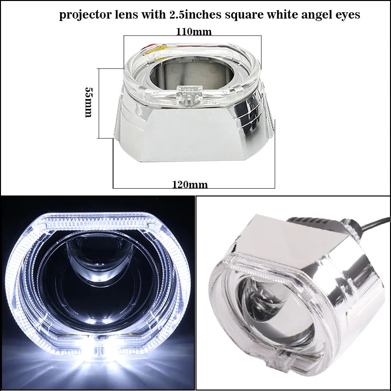 Sanvi Car 2.5'' Bi LED Lenses Hyperboloid Projector Headlights 12V 94W With Angel Eye Mask For H4 H7 9005 9006 Car Accessories