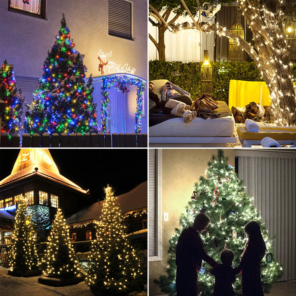 Built-in Large Capacity Battery Solar Outdoor Led String Lights Waterproof Durable Garden Lamp for Camping Wedding Birthday Part