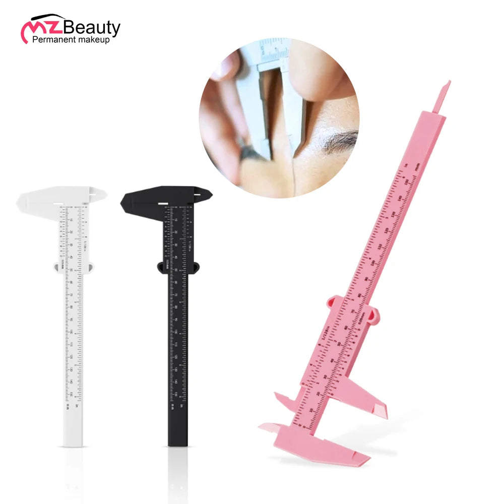 Microblading Eyebrow Design Tools 0-150mm Vernier Calipers Double Rule Scale Plastic Ruler For PMU Eyebrow Measuring Tools Use