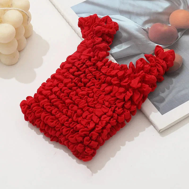 New Bubble Bags Expansion Fold Pleated Flexible Stretch Mini Shopping Bag Large Capacity Elastic Portable Handbag Storage Bag