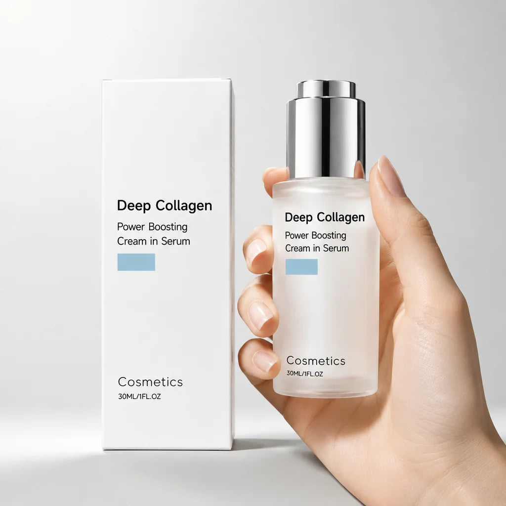 Deep Collagen Serum,Hydrating Smoother Skin Instant Lift Face Skin Blur Fine Lines Anti-Wrinkles Boost Elasticity Plumping Serum
