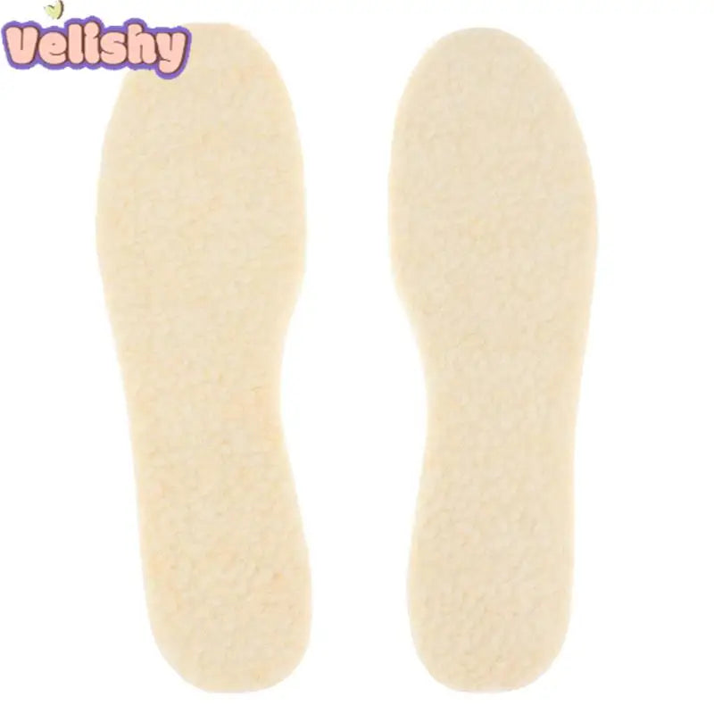 1 Pair Of Aluminum Foil Lamb Wool Insoles For Winter Warm Moisture-Proof Soft Sweat-Absorbing Breathable Plus Velvet Insoles