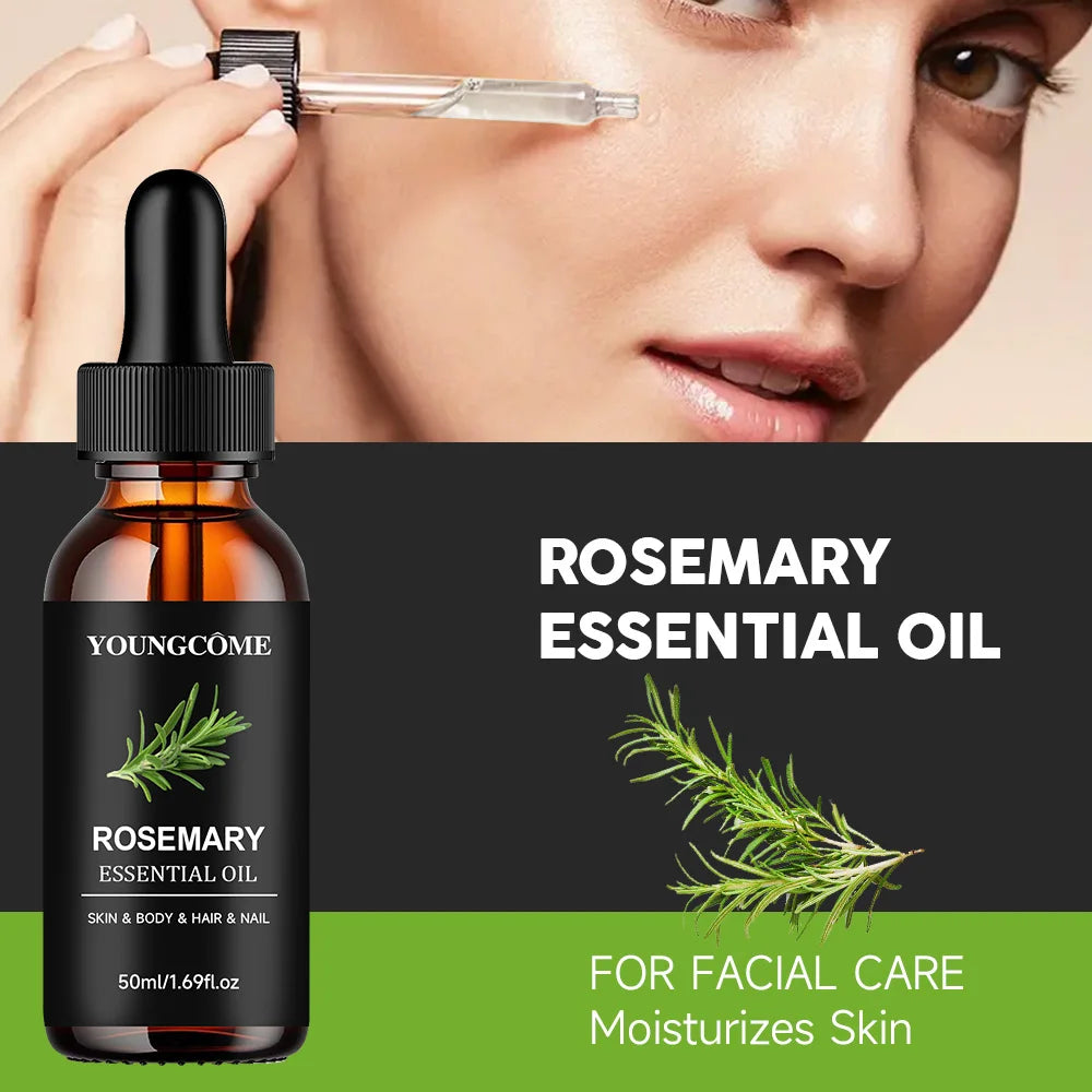 Rosemary Essential Oil Pure Natural Hair Growth Scalp Treatment Anti-Frizz Strengthening Nourish Shiny Healthy Hair Care Product