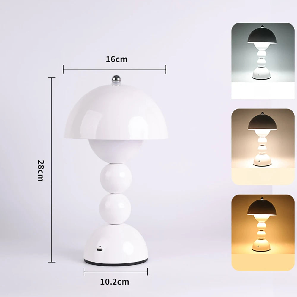 LED Flower Bud Desk Lamp Charging Touch Switch Room Decoration Bedroom Mushroom Lamp Restaurant Atmosphere Lamp