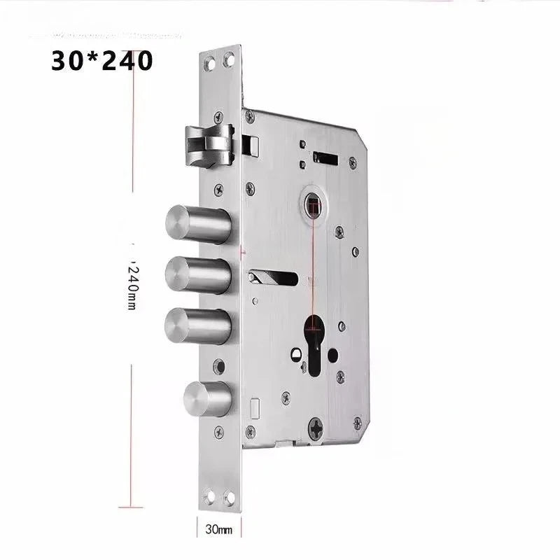 6068 304 Stainless Steel Security Door Lock Body With Hook Internal Gear Structure Anti Stuck for Smart Fingerprint Lock