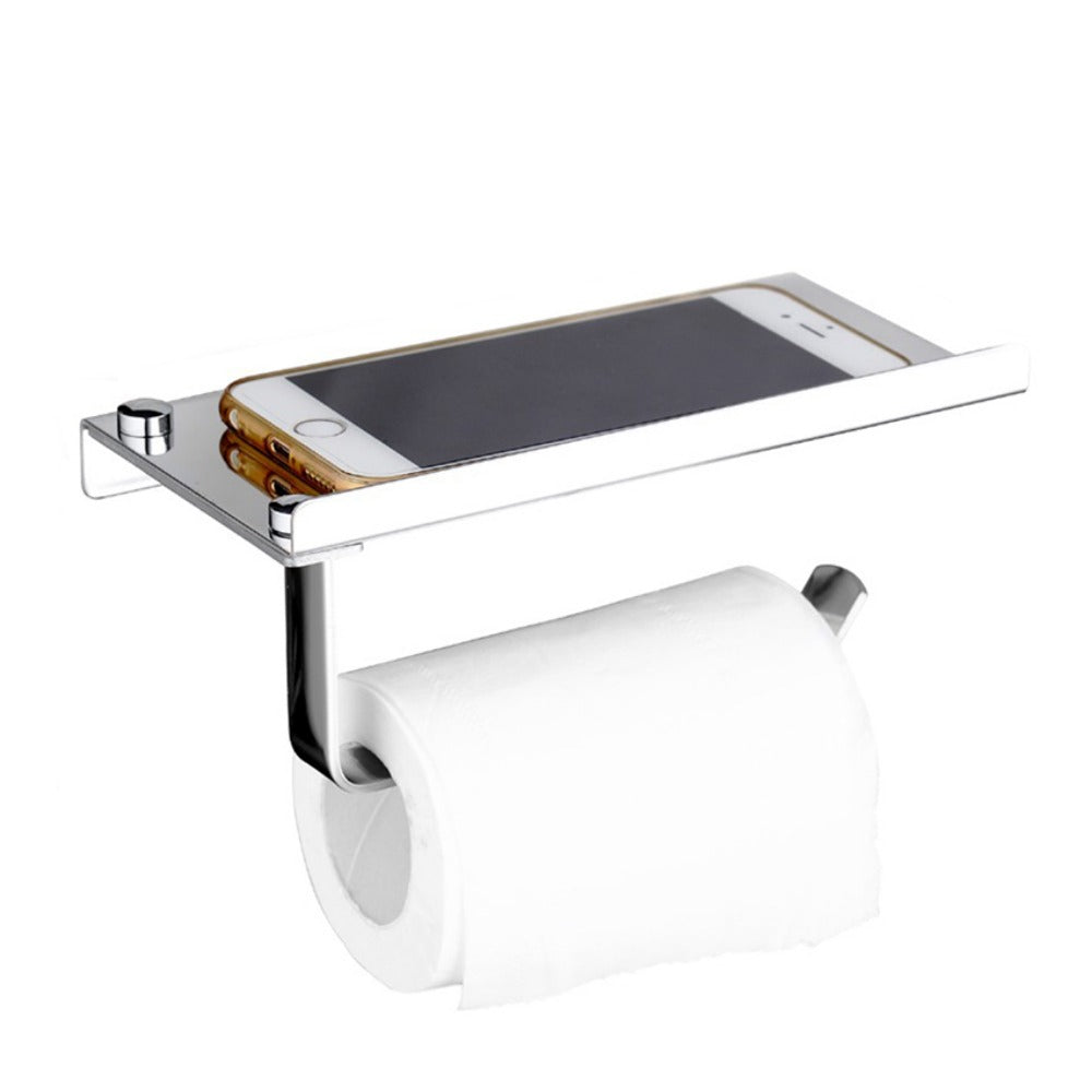 Wall Mounted Stainless Steel Bathroom Toilet Paper Holder with Towel Roll Shelf Tissue Rack Box Holders Organizer New