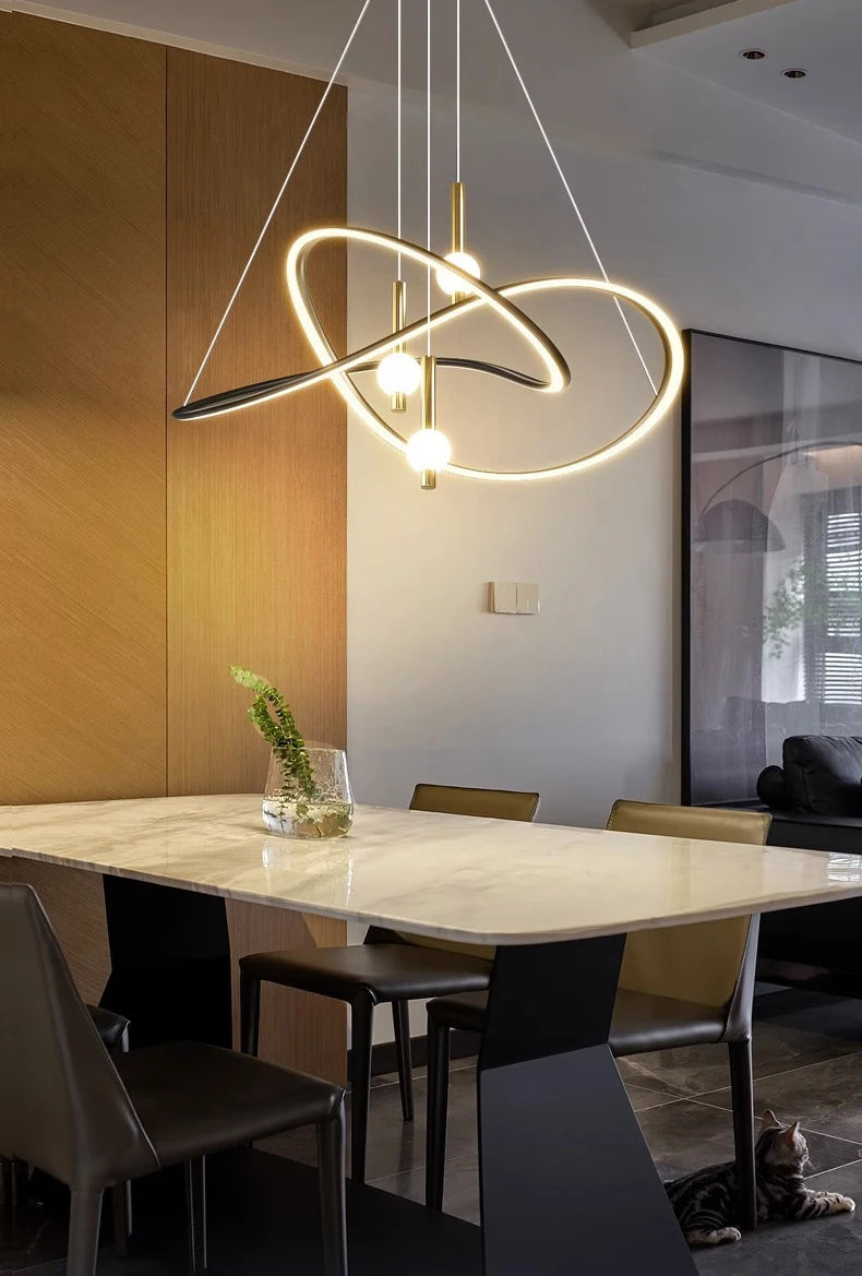 Modern Home Decor LED Pendant Light For Living Room Dining Room Indoor Lighting Dimmable With Remote Control