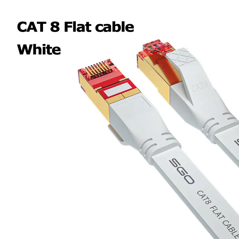 High Speed CAT8 Ethernet Cable High Flex Heavy Duty Network Cable with Gold Plated RJ45 Connector 40Gbps 2000Mhz LAN Cable