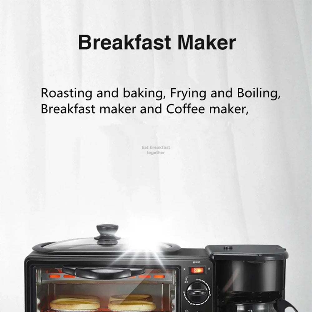 3 in 1 Breakfast Machine. Toaster. Coffee Machine. Oven. Kitchen Oven. Kitchen Appliances.