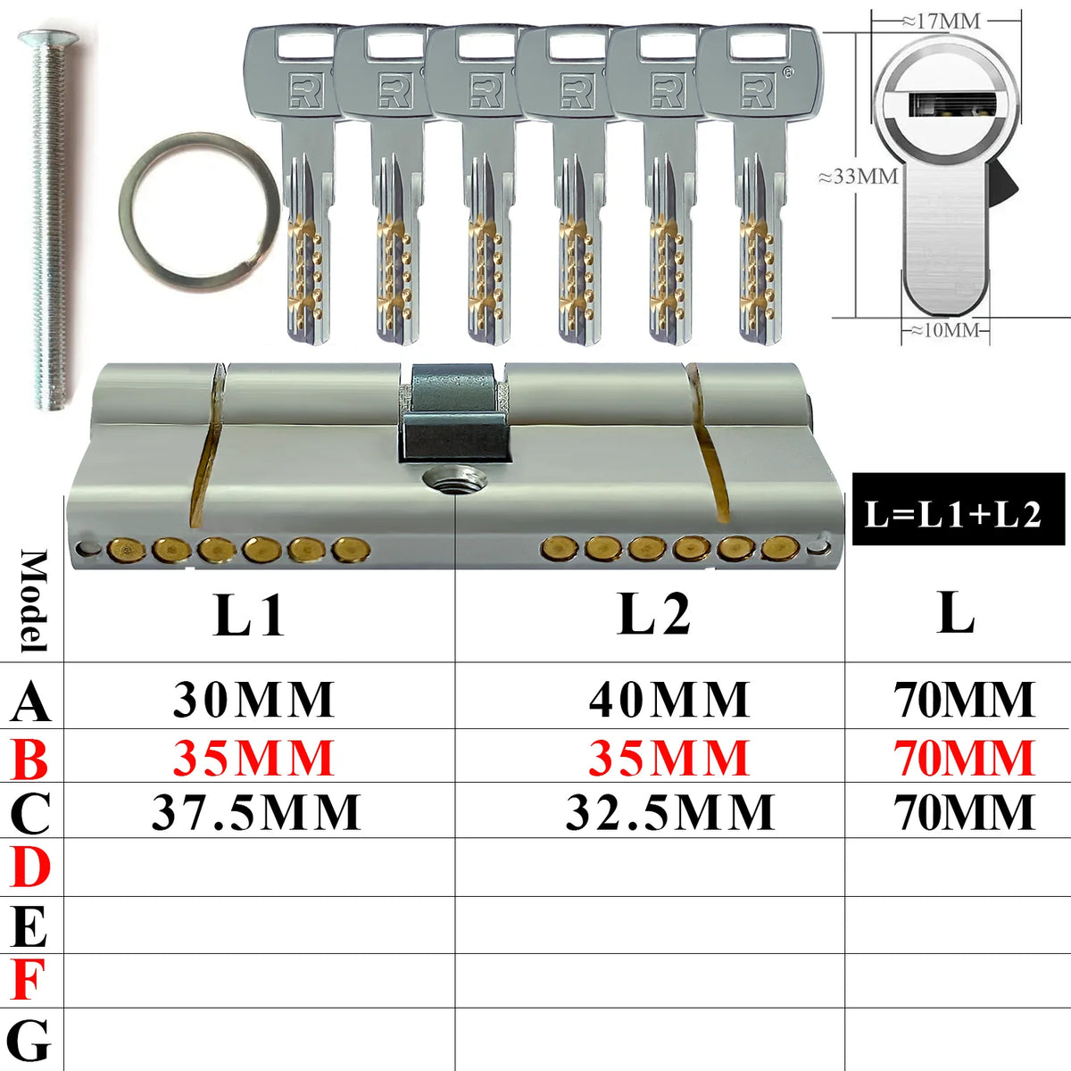 Customization: Open all household door locks with the same key. European standard high-quality 11 pin anti-theft lock cylinder